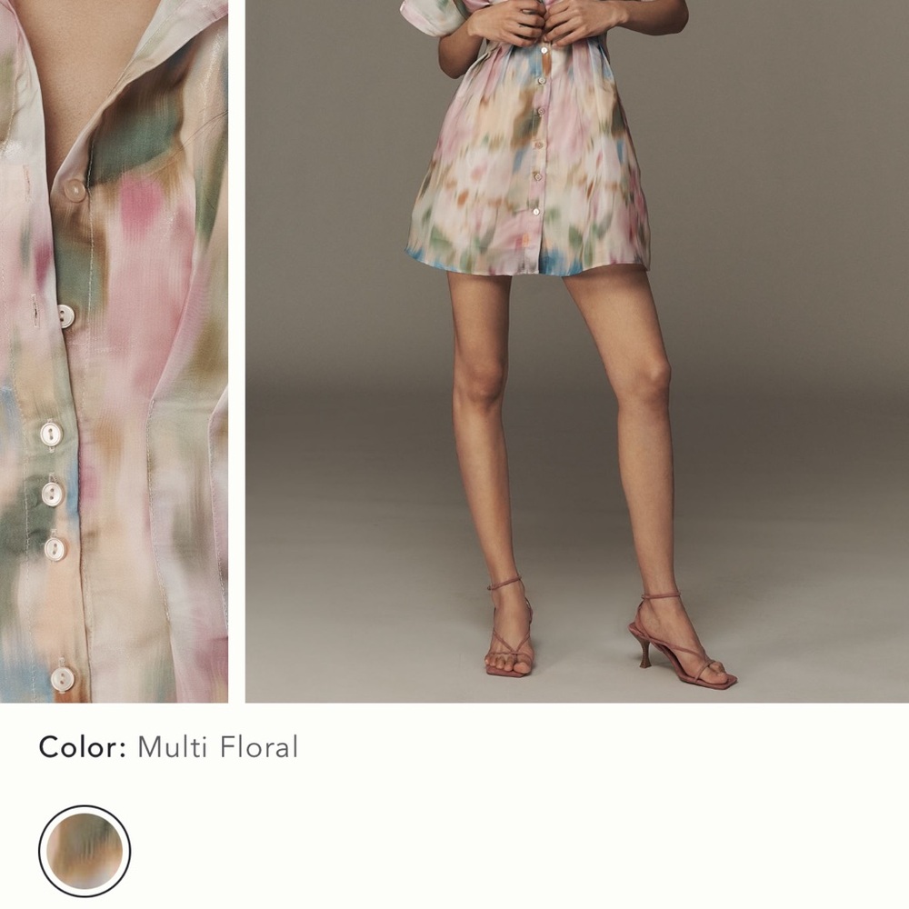 Anthropologie Tobie Organza Mini Shirt Dress